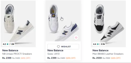 Image of New Balance Sneakers at minimum 68% Discount