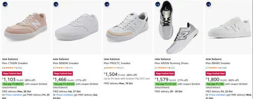 Image of New Balance Sneakers at minimum 80% Discount
