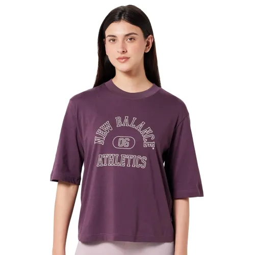 Image of New Balance Women's Letter Print Relaxed Fit T-Shirt