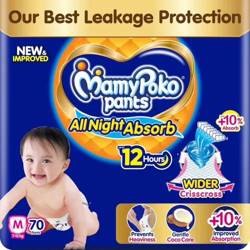 Image of New Mamypoko Pants Premium All Night Absorb| Pant Style Baby Diapers Medium