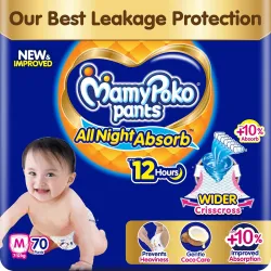 New Mamypoko Pants Premium All Night Absorb| Pant Style Baby Diapers Medium