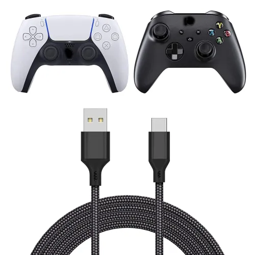 Image of New World for PS5 Dual-Sense Controller Charging Cable Fast Charging USB Type C Cord Campatible with Xbox Series X/Serie