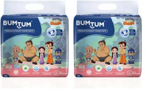 Image of Chota Bheem New Born Baby Diaper Pants, 60 Count, Pack of 2