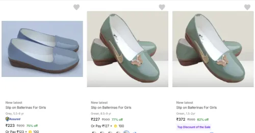Image of New Latest Girls Slip on Ballerinas Minimum 60% Discount