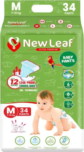Image of Newleaf Baby Diaper Pants 12hrs Absorption (7-12kg)