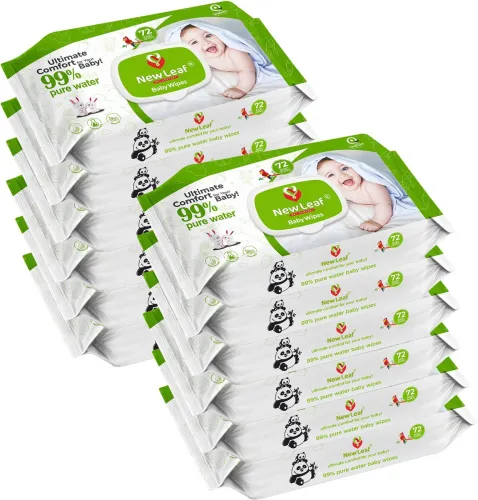 Image of Newleaf Premium Baby Wipes | 99% Pure Water, Aloe Vera & Glycerine with Lid