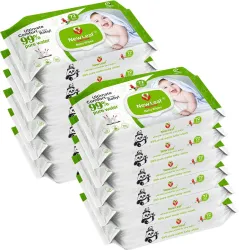 Newleaf Premium Baby Wipes | 99% Pure Water, Aloe Vera & Glycerine with Lid