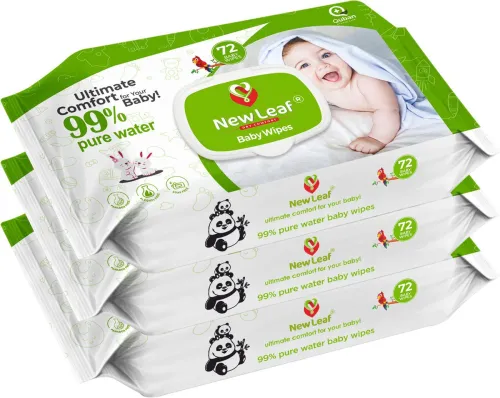 Image of Newleaf Premium Baby Wipes Pack of 3 (216 Wipes)