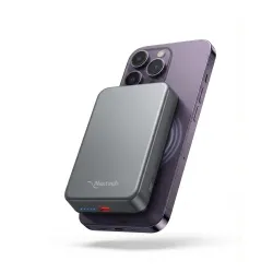 Nextech 10000mAh MagSafe Wireless Power Bank, 15W Wireless Charging for iPhone 16/15/14/13/12, 22.5W Fast Charging, USB-