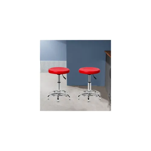 Image of Ngfc Doctor Stool with Adjustable Height, Wheels and Bonded Leather Upholstery, Sitting Stool for Home & Office