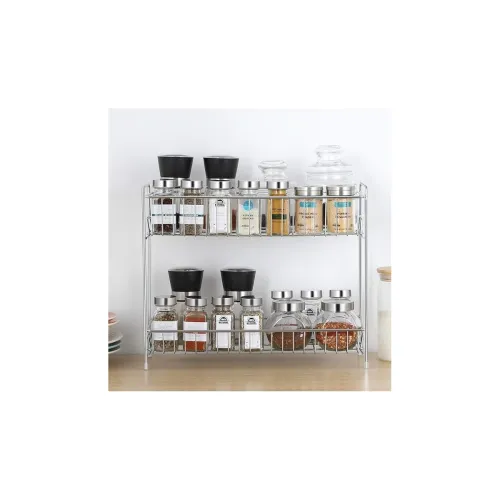 Image of NH10DESIGNS Stainless Steel 2 Layer Kitchen Organizer Rack, Standing Shelf Holder, Container Organizer, Multipurpose Sto
