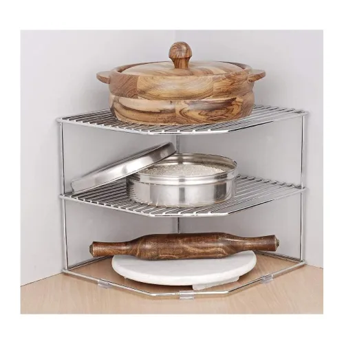 Image of NH10DESIGNS Stainless Steel Kitchen Corner Rack