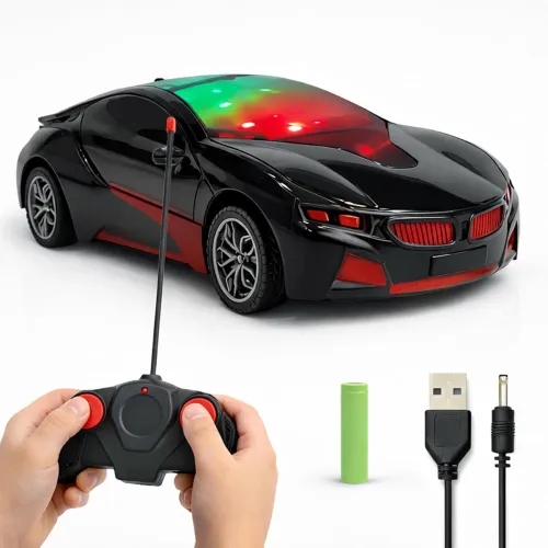Image of NHR Rechargeable Remote Control Car for Kids and Children, 3D Lights Famous RC High Speed Racing Car, Rechargeable Batte
