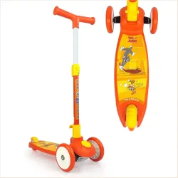 NHR Tom&Jerry Scooter for Kids,Scooter,Scooty,Kids Scooter,Scooter for Kids 3+Years,Smart Kick Scooter with Adjustable Height N Foldable Scooter for Kids (Capacity 40Kg|Orange)