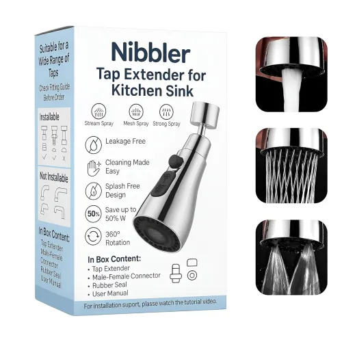 Image of Nibbler ® Tap Extender for Kitchen Sink, Upgrade Your Kitchen with Flexible Faucet with Extension for Convenient Use & E