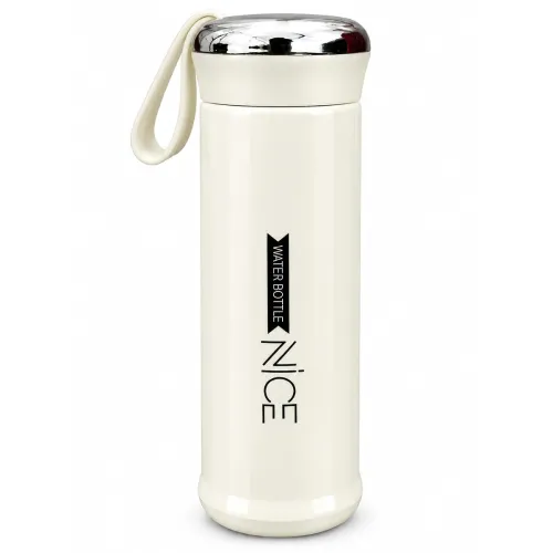Image of NICE Water Bottle with Glass Inner, 400 ml, Cream
