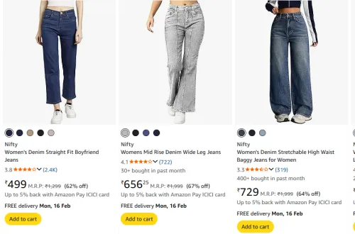 Image of Nifty womens jeans upto 65% off 