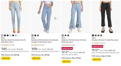 Image of Nifty womens jeans upto 70% discount 