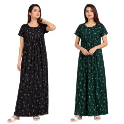 Nighty for Women Pure Cotton Combo Pack of 2