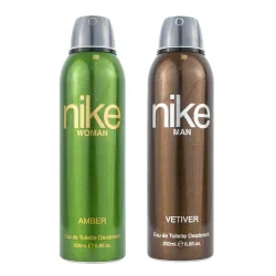 Nike Unisex Amber Woman + Vetiver Man Deodorant Spray- Pack Of 2 (200Ml Each)