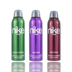 Nike Black Pepper Incense Patchouli Deodorant Spray for Men Pack 3