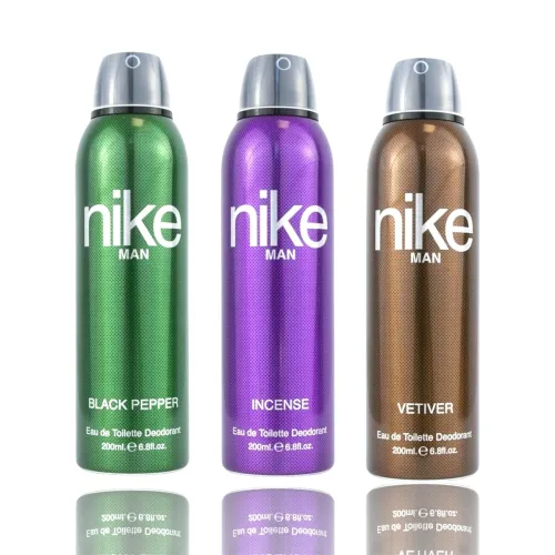 Image of Nike Black Pepper + Incense + Vetiver Fresh Spray Deodorant for Men - Long-Lasting, Fresh Scent - 3 Pack (200ml Each) |