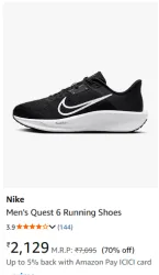 NIKE Mens Quest 6 Running Shoes
