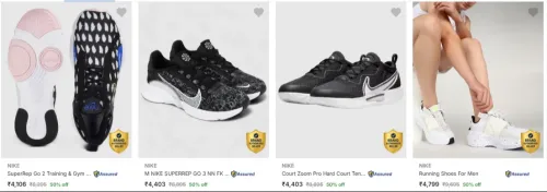 Image of Nike Men's Shoes at minimum 50% Discount