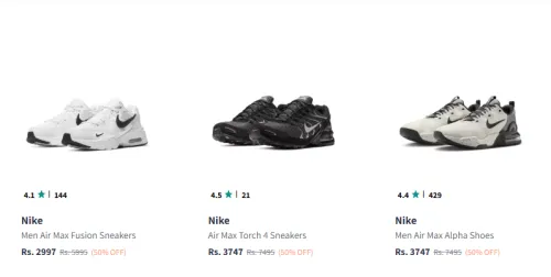 Image of Nike Men's Shoes at Starting @ ₹2997