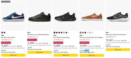 Image of Nike Men's Shoes at minimum 50% Discount