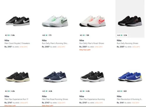 Image of Nike Men's Sneakers at minimum 45% Discount