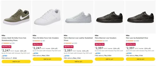 Image of Nike Men's Sneakers upto 50% Discount