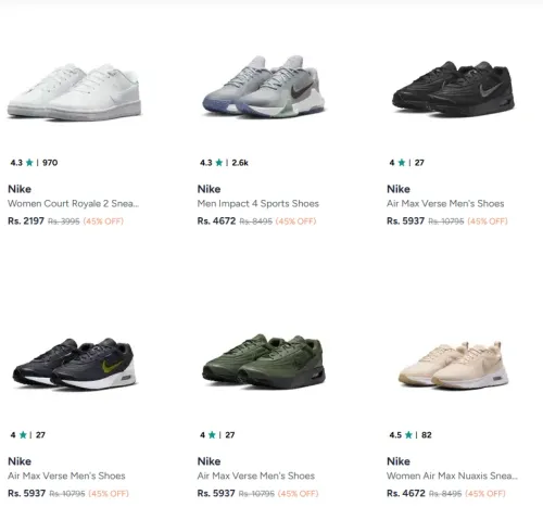 Image of Nike Shoes at minimum 45% Discount
