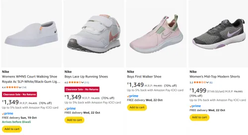 Image of Nike Shoes at minimum 70% Discount