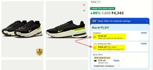 Image of Nike Sneakers Triple Offer Flipkart