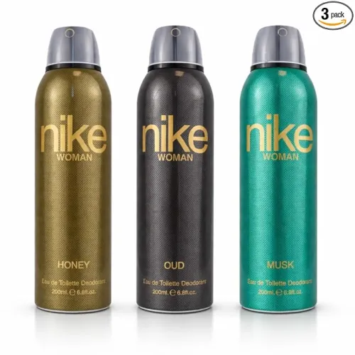 Image of Nike Woman Deodorant Spray Pack of 3 – Honey, Oud & Musk Long Lasting Fragrance Body Spray for Women | 24H Freshness | 2