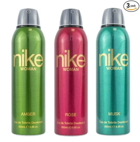 Image of Nike Women Deodorant Spray Combo (Amber + Rose + Musk) – 200ml Each