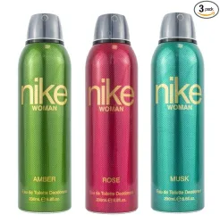 Nike Women Deodorant Spray Combo (Amber + Rose + Musk) – 200ml Each