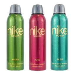 Nike Women Deodorant Spray Combo (Amber + Rose + Musk) – 200ml Each