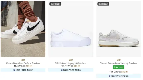 Image of Nike Women's Sneakers & Sports Shoes @ Up to 70% Discount
