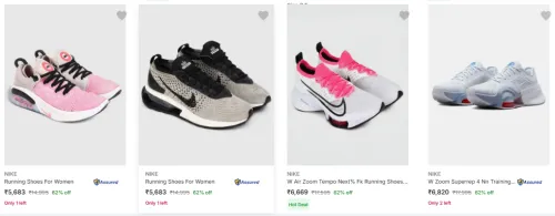 Image of Nike women's shoes at 62% discount 