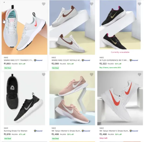Image of Nike Women's Shoes Minimum 62% Discount