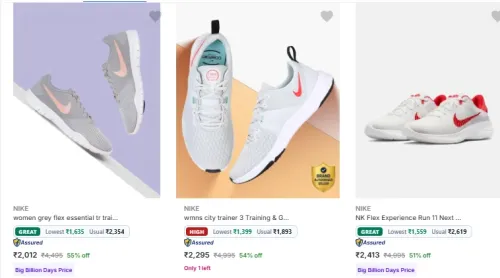 Image of NIKE Women's Sports Shoes at minimum 55% Discount