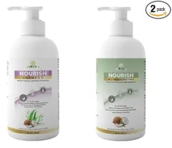 NIKOV Nourish Shampoo & Conditioner Combo | Helps Reduce Dandruff, Hair Fall Control for Frizzy & Dry Hair | Sulfate Fre