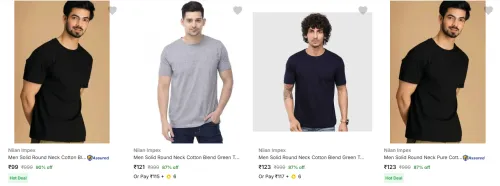 Image of Nilan Impex Men's T-Shirts starting at ₹99