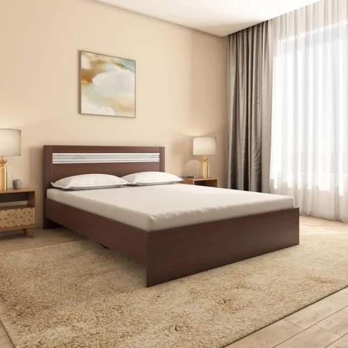 Image of Nilkamal Akin Wooden Queen Bed Without Storage