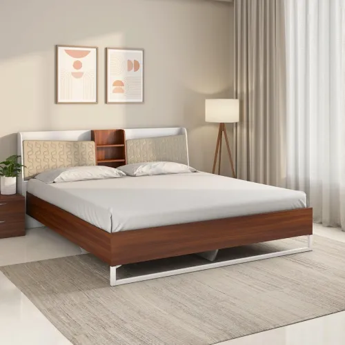 Image of Nilkamal Alps Meta Without Storage Engineered Wood Queen Bed