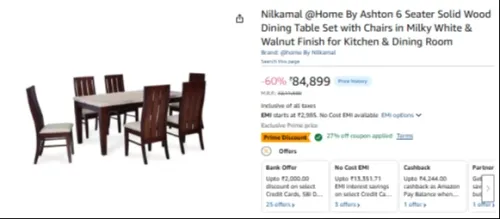 Image of Nilkamal Ashton 6-Seater Dining Set