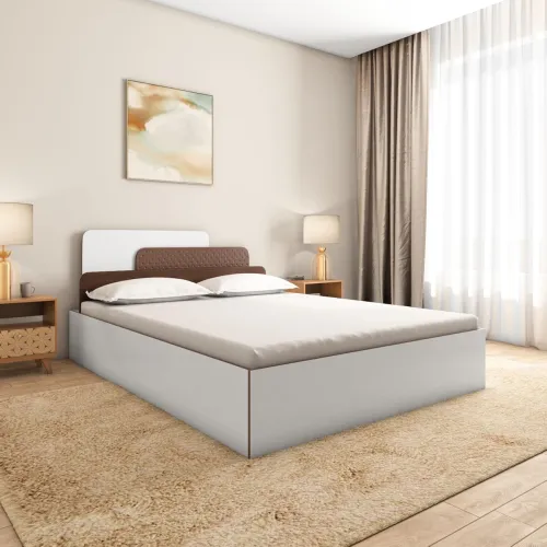 Image of Nilkamal Bruce Wooden King Bed with Box Storage Engineered Wood 4 Big Compartments 