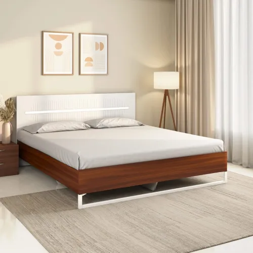 Image of Nilkamal Capsule Meta Queen Bed with Lighted Headboard